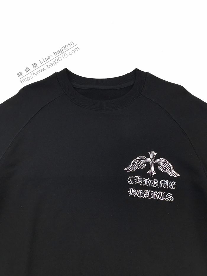 Chrome Hearts男裝 克羅心秋冬新款衛衣系列 背後天使膀翅臂燙鑽 男同女款  ydi3252